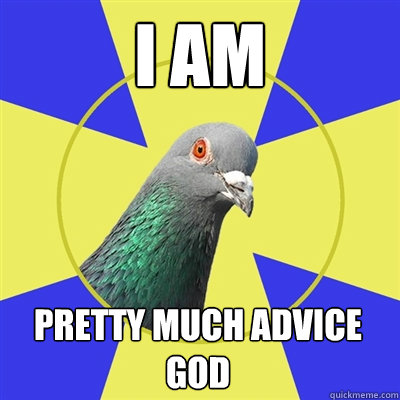 I am pretty much advice god - I am pretty much advice god  Religion Pigeon