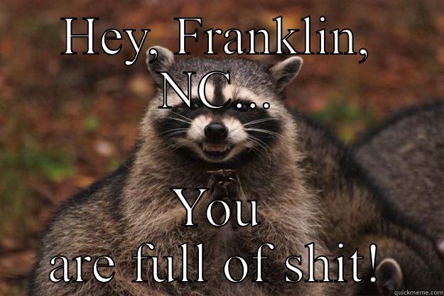 HEY, FRANKLIN, NC... YOU ARE FULL OF SHIT! Evil Plotting Raccoon