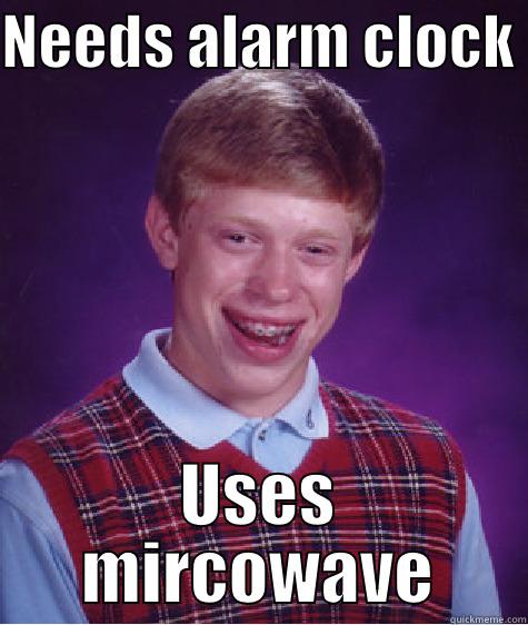 NEEDS ALARM CLOCK  USES MIRCOWAVE Bad Luck Brian