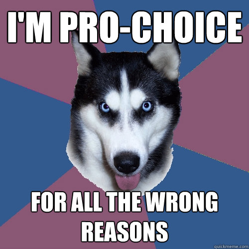 I'm pro-choice for all the wrong reasons  Creeper Canine