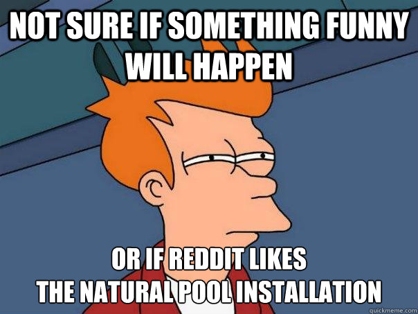 not sure if something funny will happen or if reddit likes 
the natural pool installation - not sure if something funny will happen or if reddit likes 
the natural pool installation  Futurama Fry