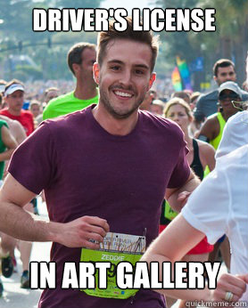 Driver's License In art gallery  Ridiculously photogenic guy