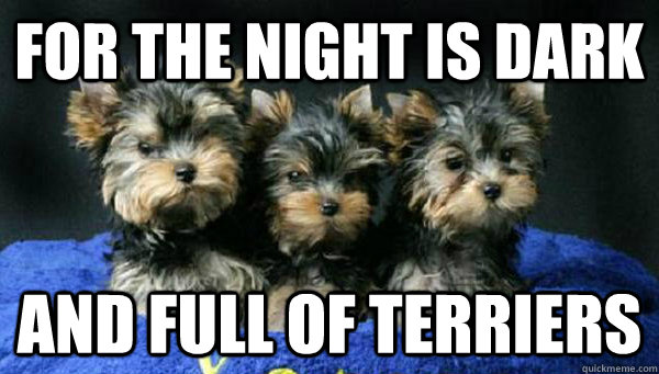 FOR THE NIGHT IS DARK AND FULL OF TERRIERS - FOR THE NIGHT IS DARK AND FULL OF TERRIERS  TERRORS