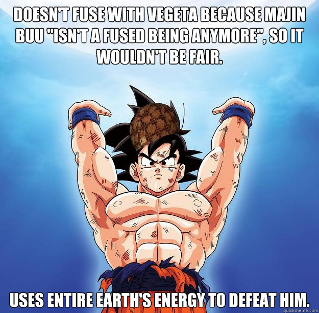 Doesn't fuse with Vegeta because Majin Buu 