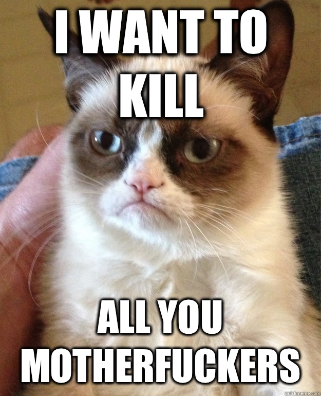 I want to kill All you motherfuckers - I want to kill All you motherfuckers  Grumpy Cat