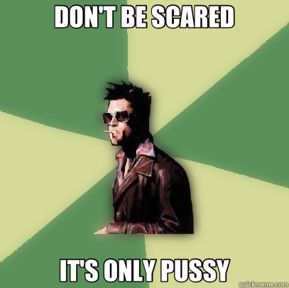 DON'T BE SCARED IT'S ONLY PUSSY  Helpful Tyler Durden