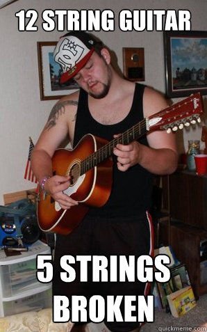 12 string guitar 5 strings broken - 12 string guitar 5 strings broken  Guitar Wielding Douche