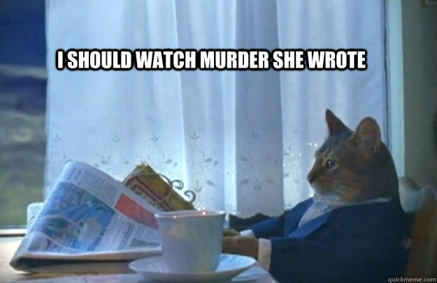 I should watch Murder she wrote - I should watch Murder she wrote  Sophisticated Cat