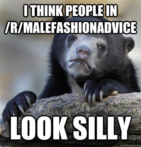 I think people in /r/malefashionadvice look silly  Confession Bear