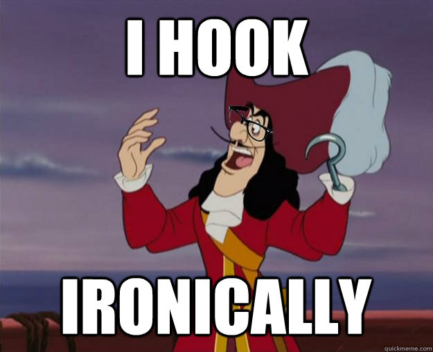 I Hook Ironically  Hipster Captain Hook