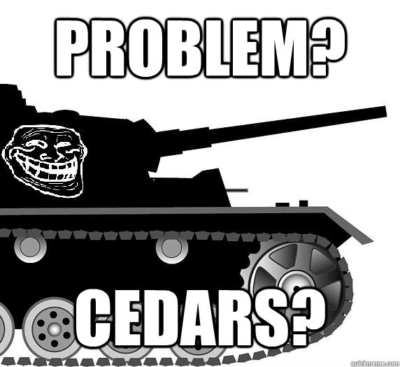 Problem?  Cedars?  