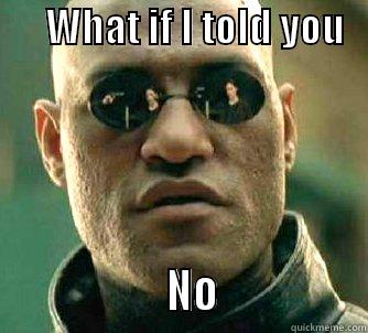       WHAT IF I TOLD YOU                        NO                Matrix Morpheus