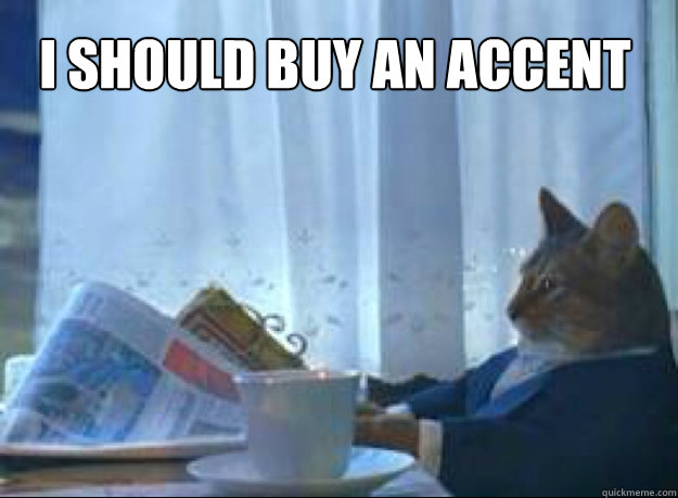 I should buy an accent   I should buy a boat cat