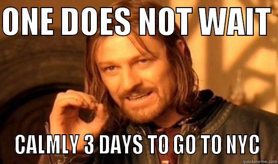 ONE DOES NOT WAIT  CALMLY 3 DAYS TO GO TO NYC Boromir