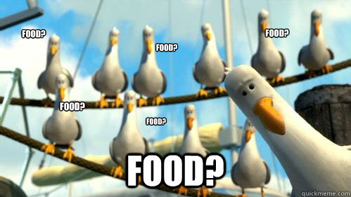 Food? Food? Food? Food? Food? Food?  Finding Nemo Seagulls