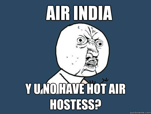 air india Y U NO have hot air hostess?  Y U No