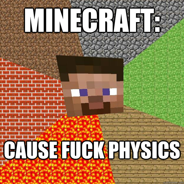 Minecraft: cause fuck physics  Minecraft