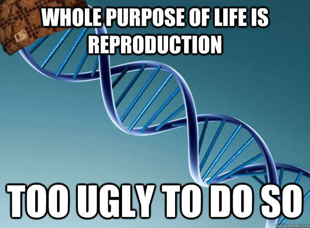 Whole purpose of life is reproduction too ugly to do so  Scumbag Genetics