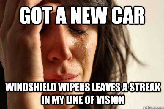 Got a new car windshield wipers leaves a streak in my line of vision - Got a new car windshield wipers leaves a streak in my line of vision  Misc