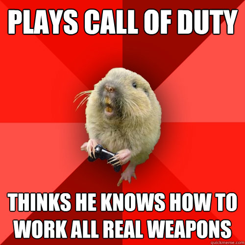 Plays call of duty Thinks he knows how to work all real weapons  - Plays call of duty Thinks he knows how to work all real weapons   Gaming Gopher