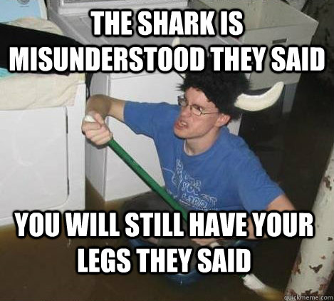 The shark is misunderstood they said you will still have your legs they said - The shark is misunderstood they said you will still have your legs they said  They said