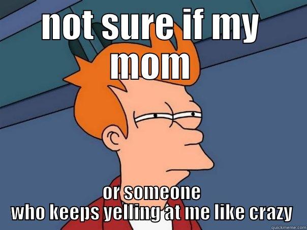 NOT SURE IF MY MOM OR SOMEONE WHO KEEPS YELLING AT ME LIKE CRAZY Futurama Fry