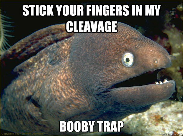 Stick your fingers in my cleavage  Booby trap  Bad Joke Eel