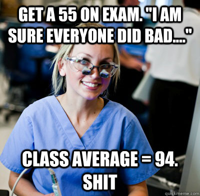 Get a 55 on exam. 