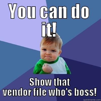 You can do it! - YOU CAN DO IT! SHOW THAT VENDOR FILE WHO'S BOSS! Success Kid