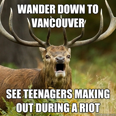 wander down to vancouver see teenagers making out during a riot - wander down to vancouver see teenagers making out during a riot  Misc