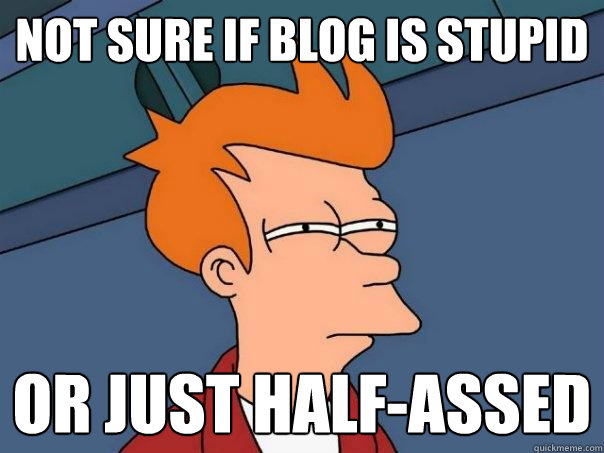 not sure if blog is stupid or just half-assed  Futurama Fry