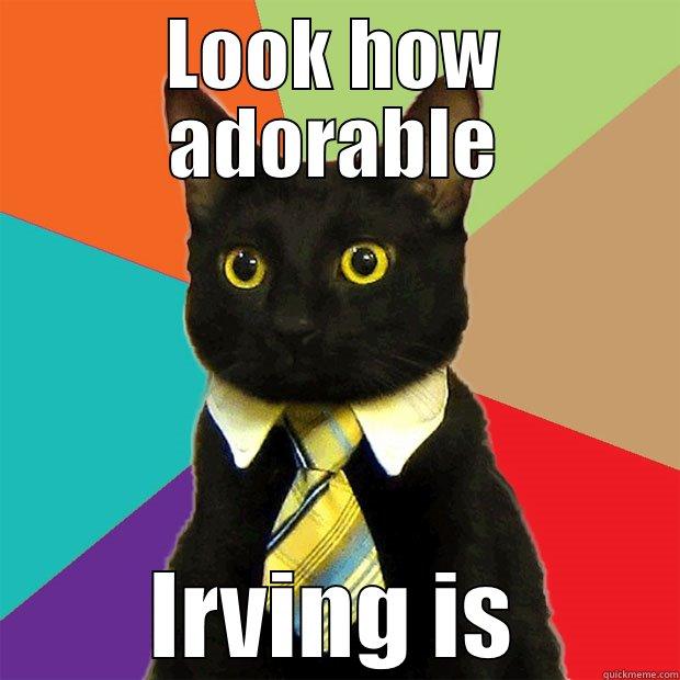 LOOK HOW ADORABLE IRVING IS Business Cat