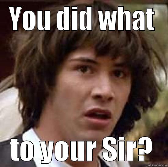 YOU DID WHAT TO YOUR SIR? conspiracy keanu