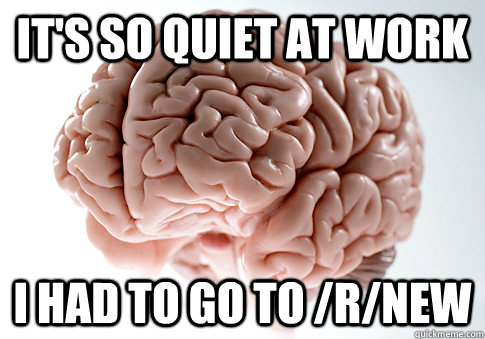 It's so quiet at work i had to go to /r/new - It's so quiet at work i had to go to /r/new  Scumbag Brain