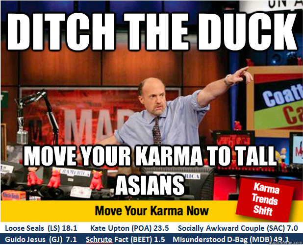 Ditch the Duck Move your karma to tall asians  Jim Kramer with updated ticker