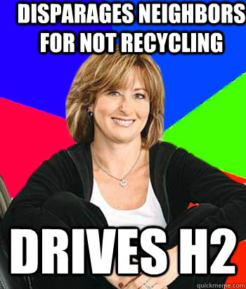 disparages neighbors for not recycling drives h2  Sheltering Suburban Mom