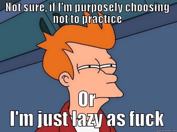 NOT SURE, IF I'M PURPOSELY CHOOSING NOT TO PRACTICE OR I'M JUST LAZY AS FUCK Futurama Fry