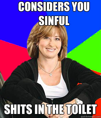 Considers you sinful Shits in the toilet - Considers you sinful Shits in the toilet  Sheltering Suburban Mom