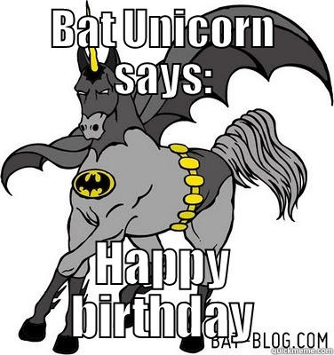 BAT UNICORN SAYS: HAPPY BIRTHDAY Misc