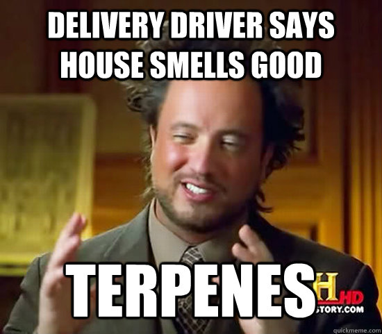 Delivery driver says house smells good Terpenes  Ancient Aliens