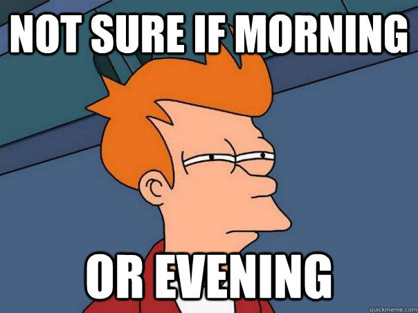 Not sure if morning  or evening  Futurama Fry