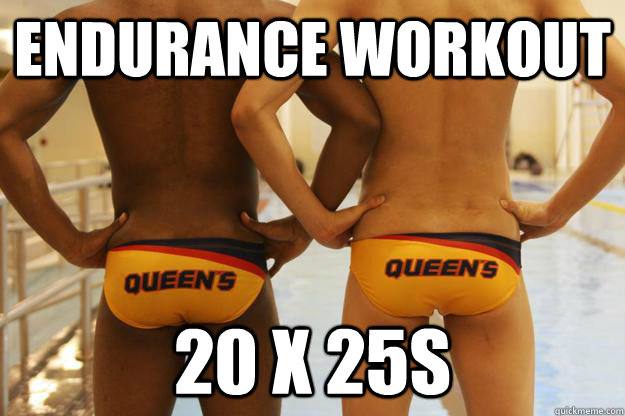 Endurance workout 20 x 25s  Water Polo