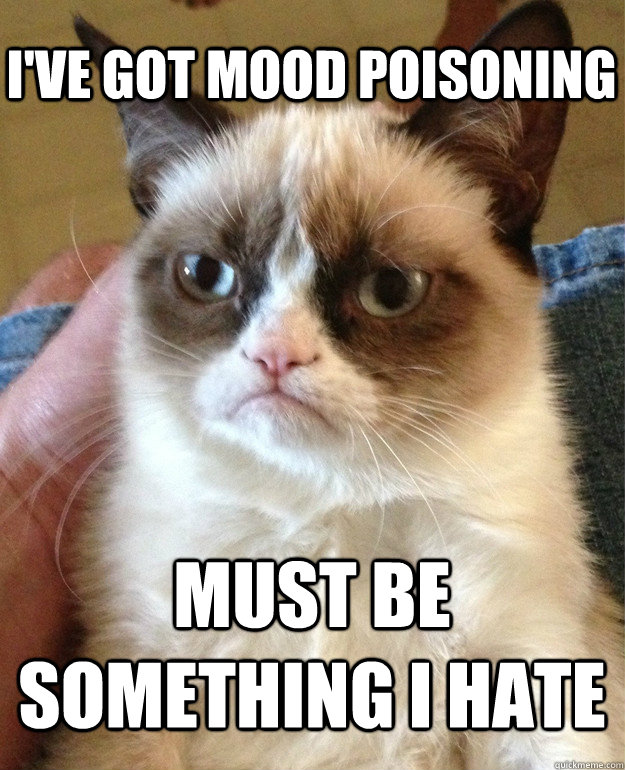 I've got mood poisoning Must be something i hate  Grumpy Cat