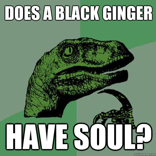 Does a black Ginger Have soul?  Philosoraptor