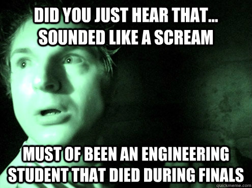 Did you just hear that... Sounded like a scream Must of been an engineering student that died during finals  Ghost Adventures