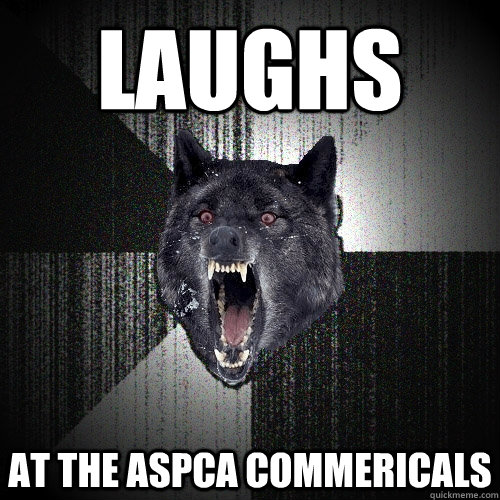 Laughs at the aspca commericals - Laughs at the aspca commericals  Insanity Wolf