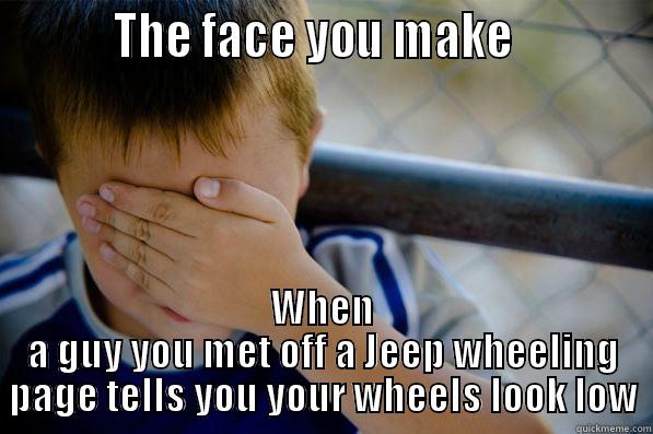 What you do -          THE FACE YOU MAKE            WHEN A GUY YOU MET OFF A JEEP WHEELING PAGE TELLS YOU YOUR WHEELS LOOK LOW Confession kid