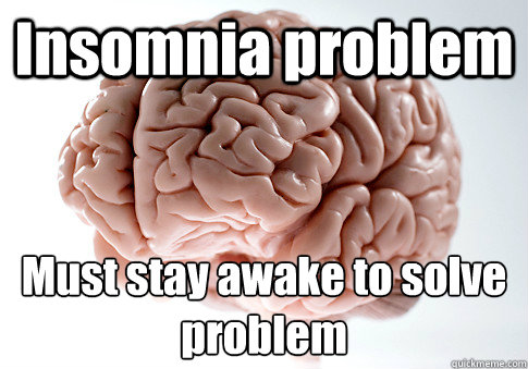 Insomnia problem Must stay awake to solve problem  Scumbag Brain