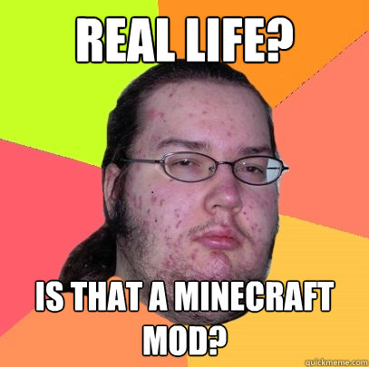 Real life? is that a minecraft mod?   Butthurt Dweller