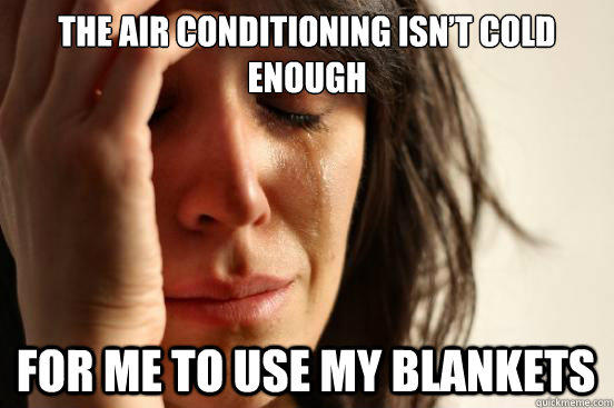 The air conditioning isn’t cold enough For me to use my blankets  